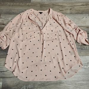 💘 Torrid Harper Striped Polka Dot Blouse